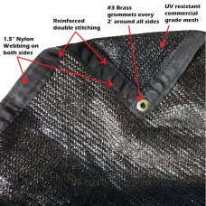  8 x 20 - 50% Light Weight Shade Cloth, Shade Sail, Sun Shade (Black Color)