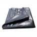 Xtarps -  6 x 16 - Black Color 18oz Heavy Duty WaterProof Vinyl Trailer Tarp with 10 pcs 9" Rubber Bungee
